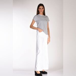 L’Agence Cotton White High Rise Wide Leg Stretch Slim Sandy Jeans White 30 NWT